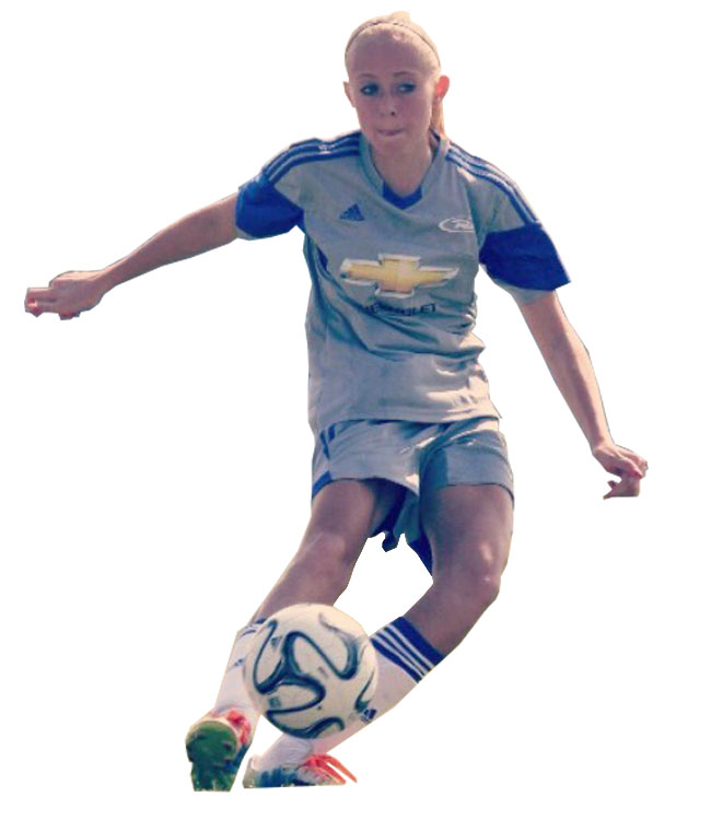 Senior Aspen Olson competes in a game through her KC Rush soccer team at the age of 13. 