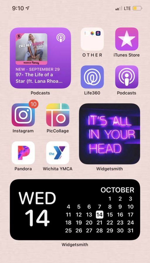 Senior+Alyssa+Lujano+updated+her+homescreen+by+color+coordinating+her+apps+and+pages.+Featured+above+is+Lujanos+purple+page+that+features+apps+such+as+Instagram+and+Life360.