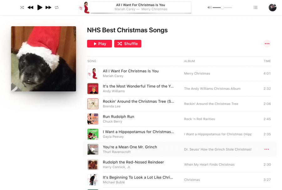 A playlist was formed out of songs voted as best for the holidays from a school wide survey. 