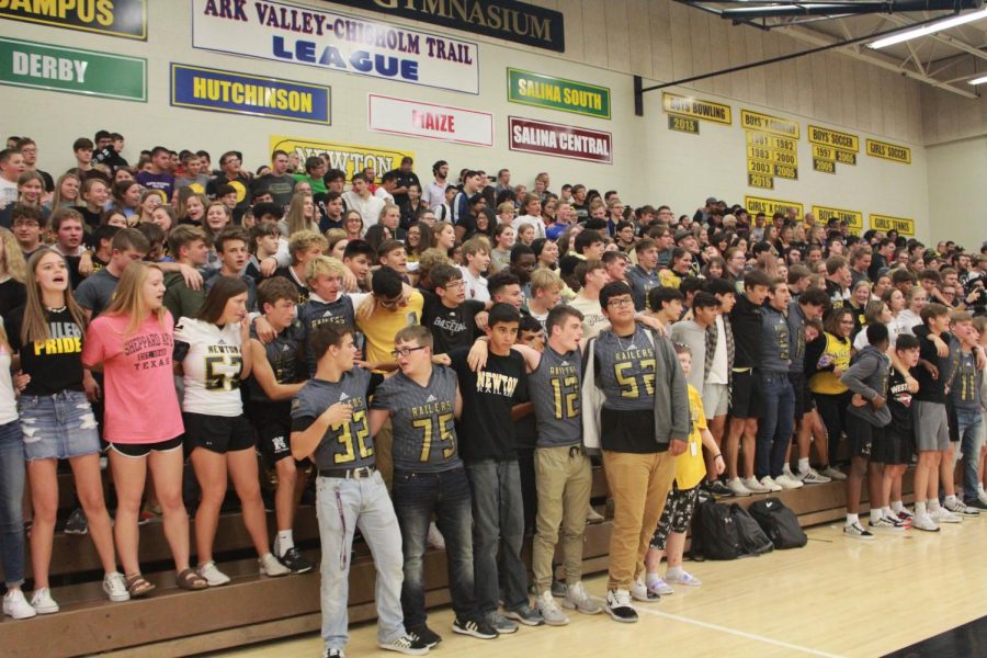 Students gather during a pep assembly on Sept. 27 2019, before COVID-19 was ever a thought. 
