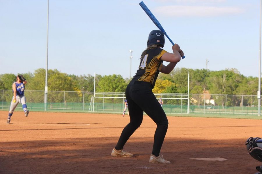Sophomore Tegan Livesay prepares to swing her bat.