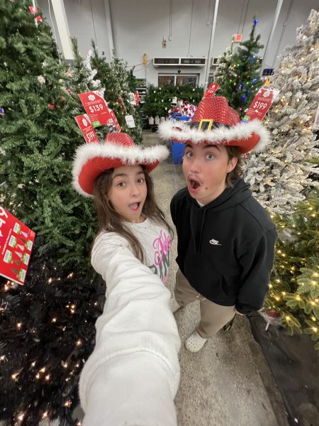 Nadiya and her brother, Jaden Avendano shopping for Christmas decorations at Walmart.