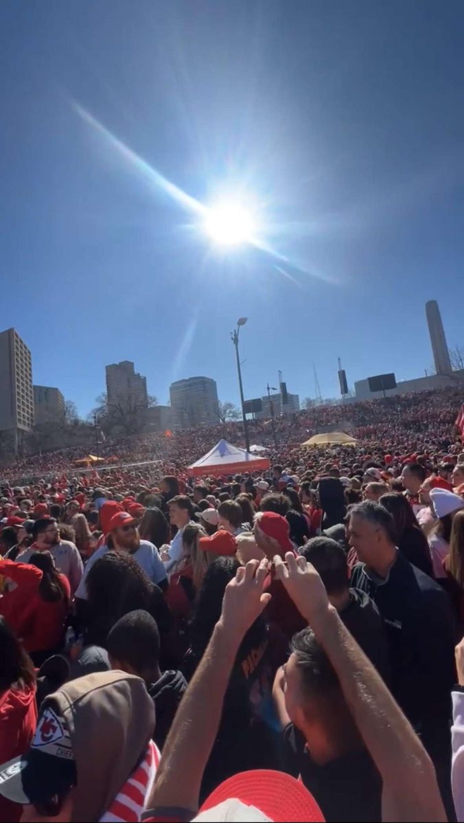 Gomez captures Chiefs fans lining the streets for the Victory Parade on Feb. 14.