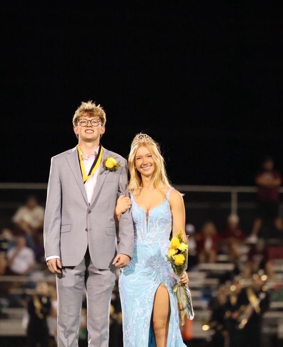 Fall 2025 Homecoming King and Queen pose for a picture. 